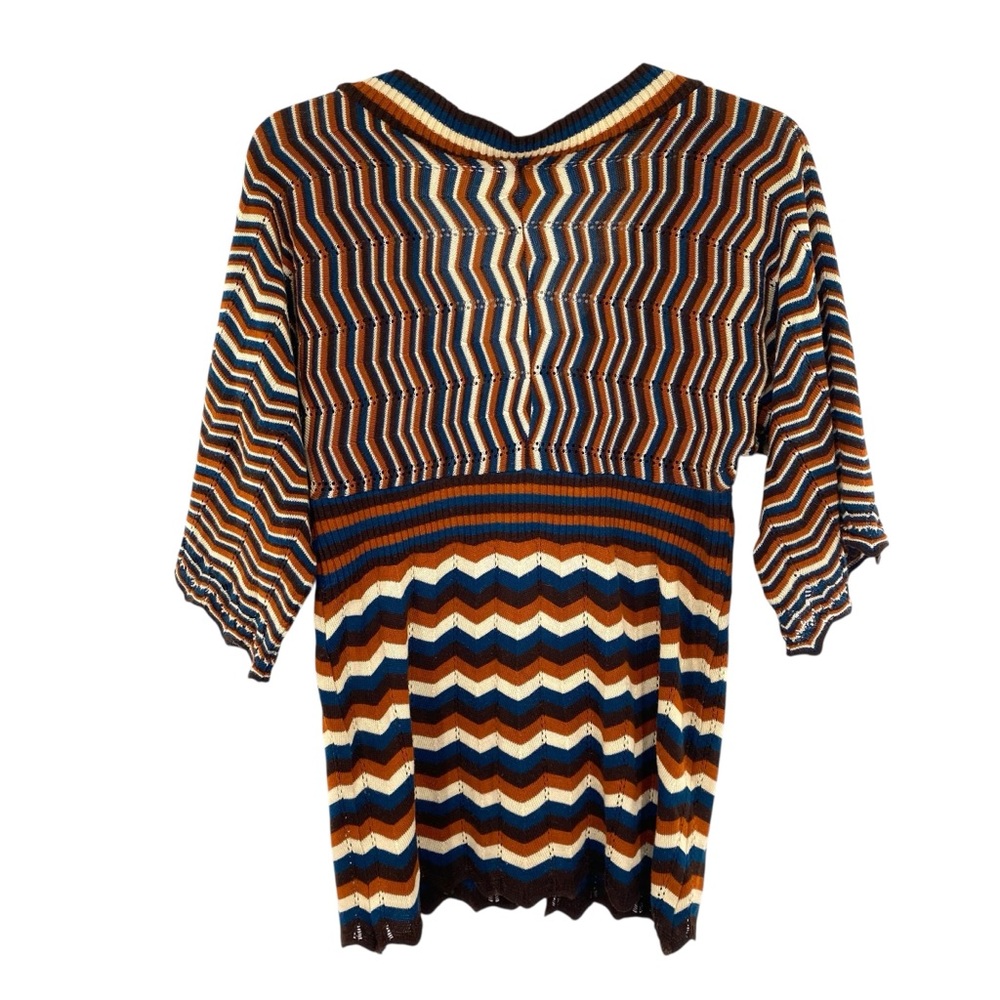 Ing Retro Chevron Babydoll Knit Sweater Top - Picture 4 of 4